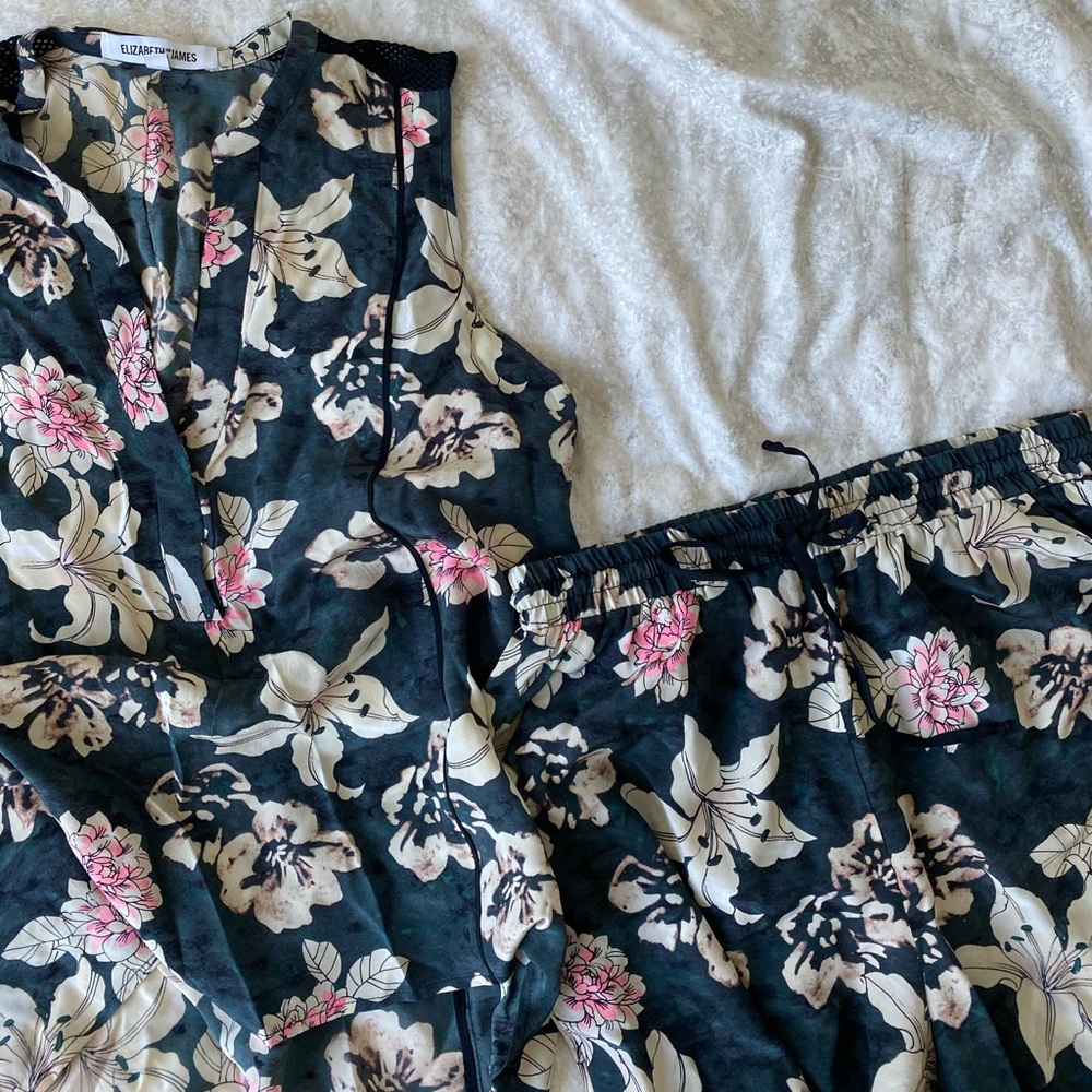 Elizabeth & James Silk floral top pants set